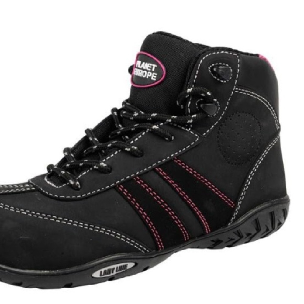 Women's Safety Shoes for Site Black and Pink Athletic Shoes